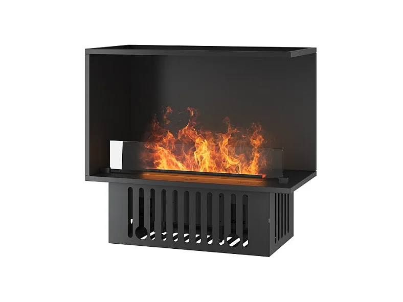 Cheminée vapeur d'eau encastrable Corner R800 - Flammes 3D LED multicolores, app mobile, réservoir 1,2L, remplissage auto - 80 cm