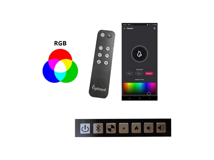 Cheminée vapeur d'eau encastrable Corner R800 - Flammes 3D LED multicolores, app mobile, réservoir 1,2L, remplissage auto - 80 cm