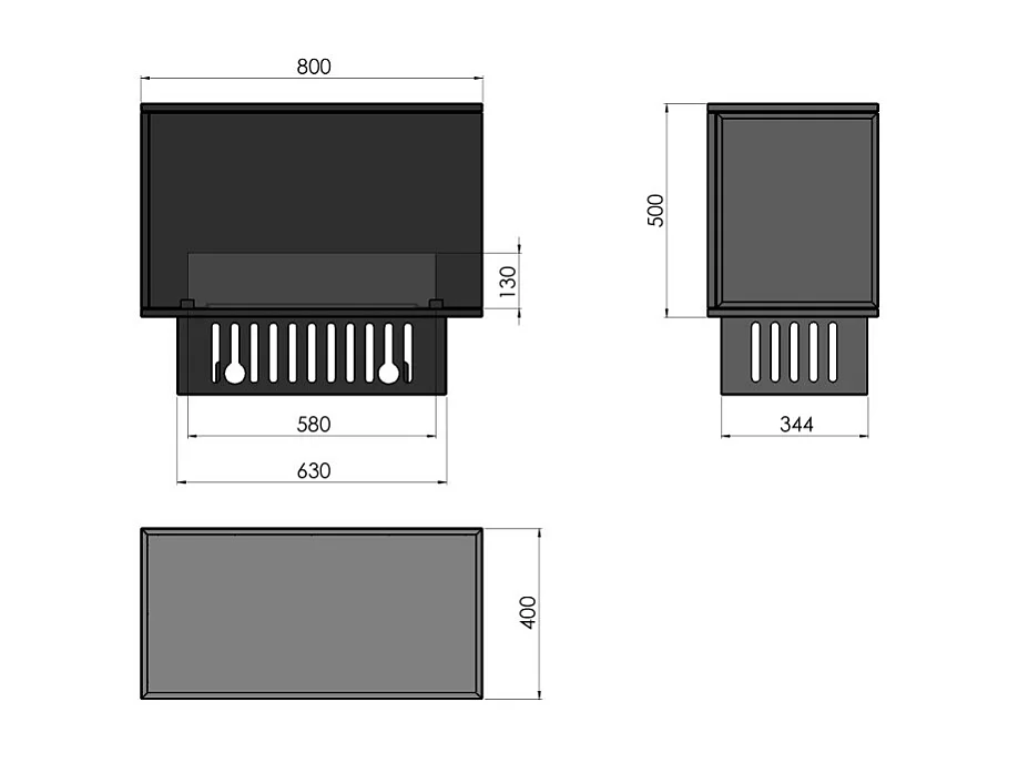 Chimenea vapor de agua empotrada Corner R800 - Llama 3D multicolor, control app, depósito 1,2 l, recarga automática - 80 cm