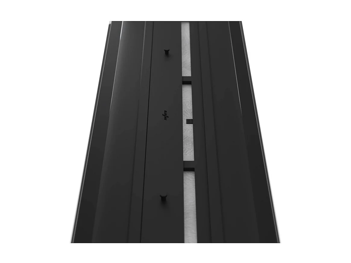 Cheminée bioéthanol Insert Black 1200 - Cheminée fine noire à encastrer ou poser avec 2 panneaux verre, réservoir 3L - 120 cm