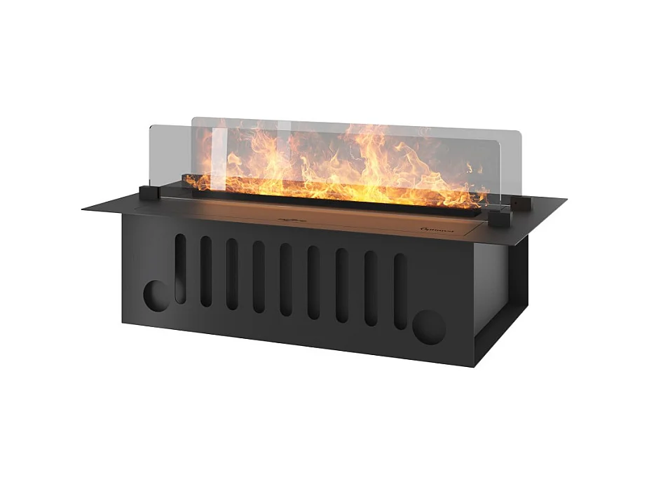 Cheminée vapeur d'eau Insert 700 - Flammes multicolores LED, effet 3D, app mobile, réservoir 1,2L, remplissage auto - 70 cm