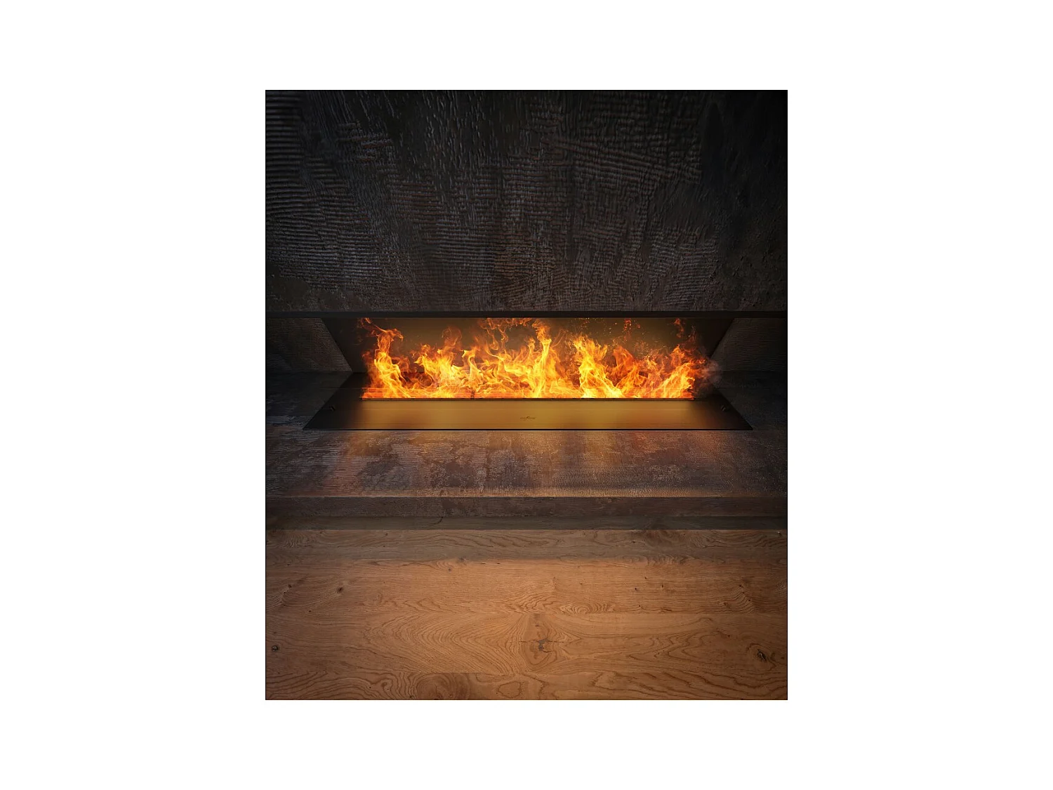 Cheminée vapeur d'eau encastrable Inside C1800 - Flammes 3D LED multicolores, app mobile, réservoir 3,6L, remplissage auto - 180 cm