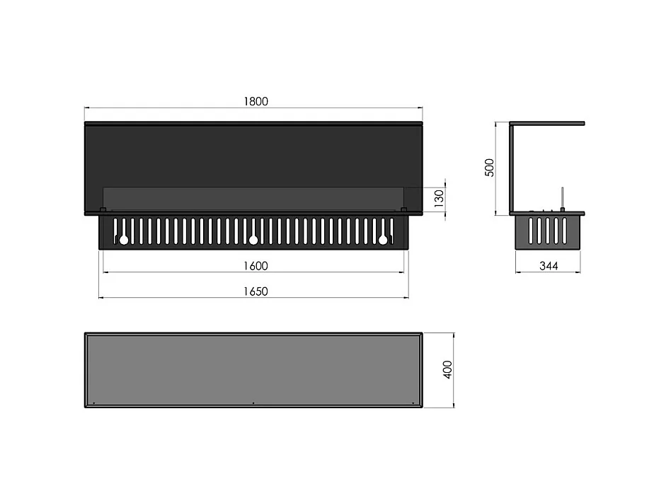 Cheminée vapeur d'eau encastrable Inside C1800 - Flammes 3D LED multicolores, app mobile, réservoir 3,6L, remplissage auto - 180 cm