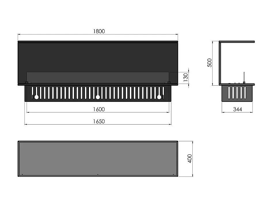 Lareira embutida a vapor Inside C1800 com chama multicolorida, efeito 3D e controle por aplicativo, tanque de 3,6 l - recarga automática de 180 cm