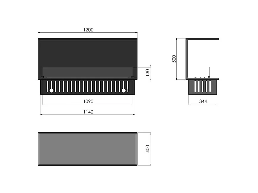 Cheminée à vapeur d'eau encastrable Inside C1200 avec flammes multicolores, effet 3D et contrôle par application, réservoir de 2,4 l - 120 cm