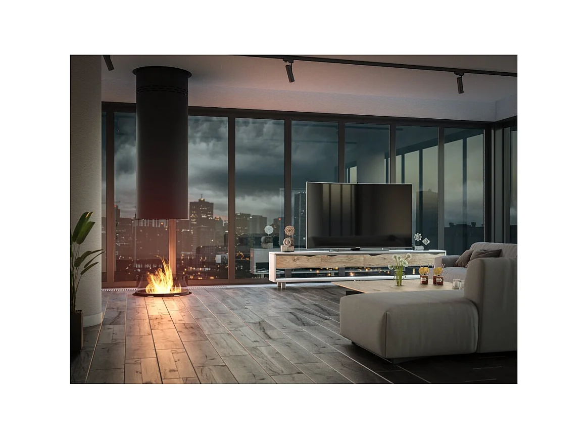 Cheminée à vapeur d'eau encastrable Inside C1200 avec flammes multicolores, effet 3D et contrôle par application, réservoir de 2,4 l - 120 cm