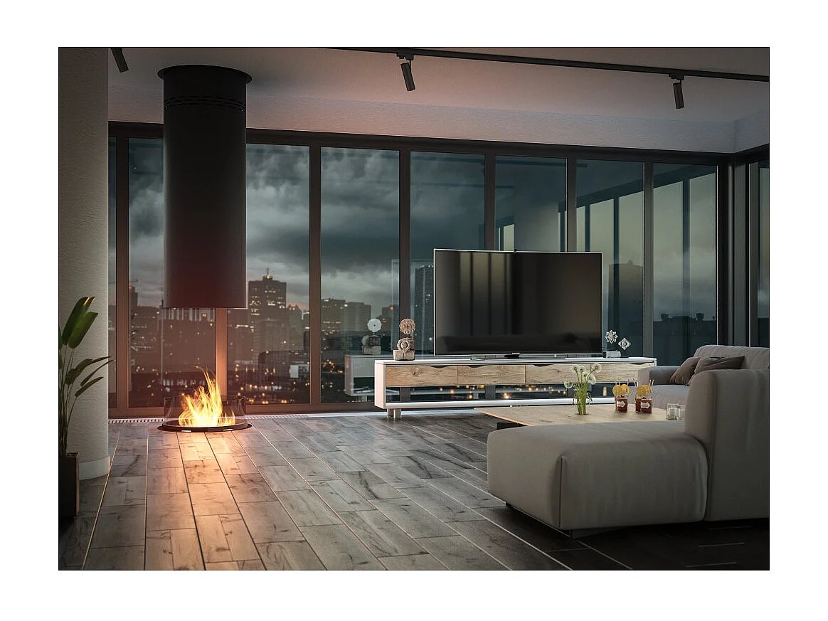 Caminetto a Vapore Acqueo da Incasso Inside C1200 con Fiamma Multicolore, Effetto 3D e Controllo App, Serbatoio 2.4l - 120cm