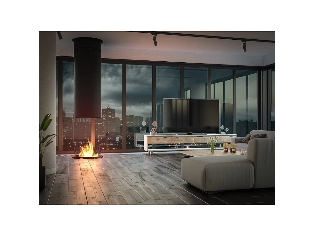 Cheminée à vapeur d'eau encastrable Inside C1200 avec flammes multicolores, effet 3D et contrôle par application, réservoir de 2,4 l - 120 cm