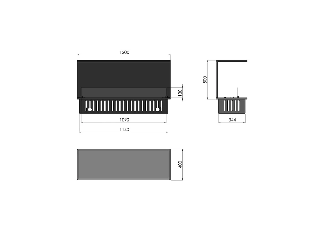 Inside C1200 Indbygget vanddamppejs med flerfarvet flamme, 3D-effekt og app-styring, 2,4 l tank - 120 cm