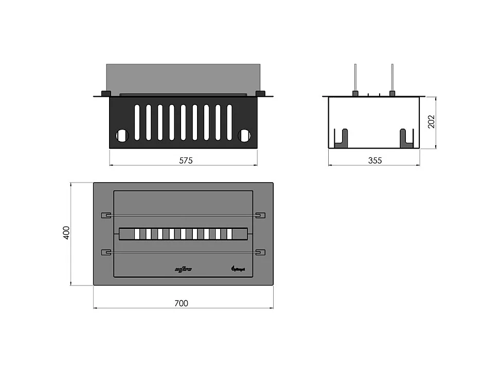 Cheminée à vapeur d'eau encastrable Invapo Insert 700 - Flammes multicolores, effet 3D et contrôle par application, réservoir de 1,2 l - 70 cm