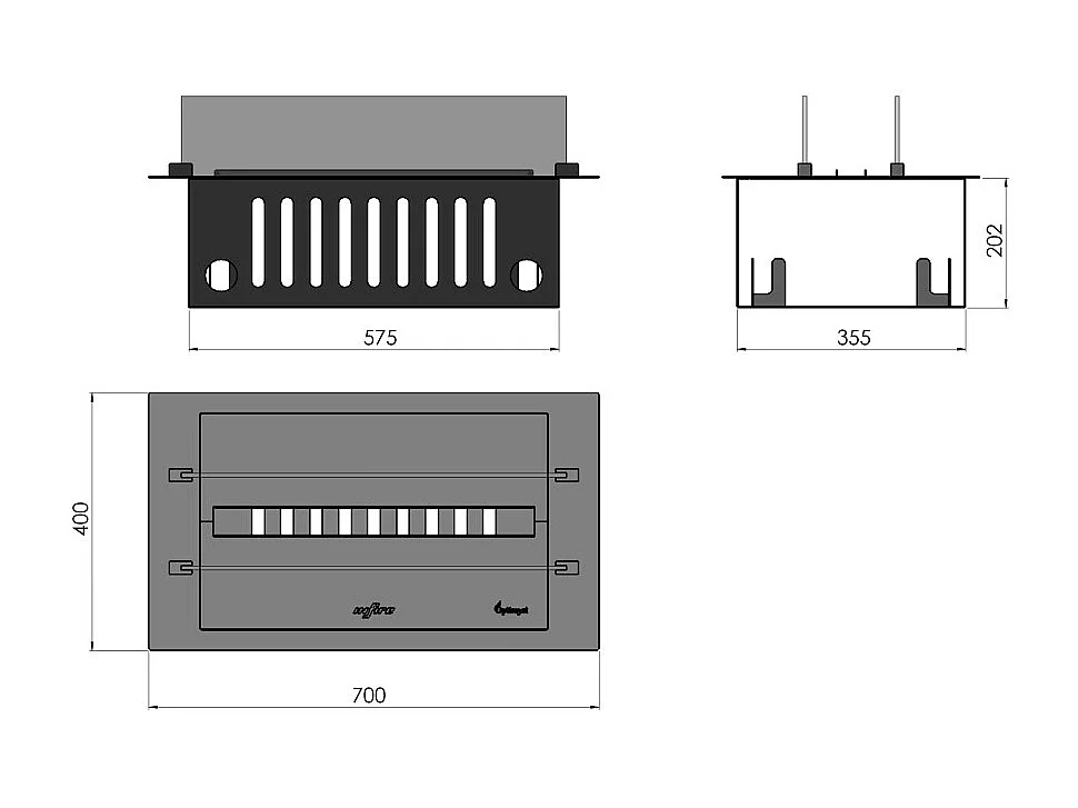 Invapo Insert 700 Wbudowany kominek parowy na wodę - wielokolorowy płomień, efekt 3D i sterowanie aplikacją, zbiornik 1,2 l - 70 cm