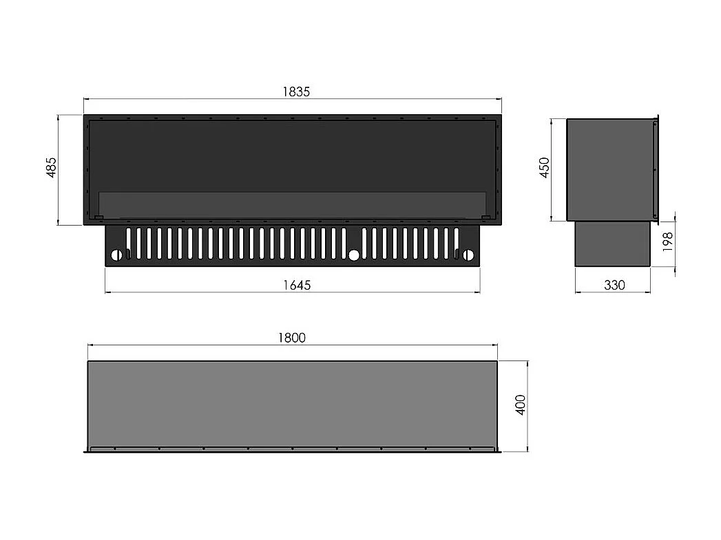 Lareira embutida a vapor Invapo Inside 1800 - Chama multicolorida, efeito 3D e controle por aplicativo, tanque de 3,6 l - 183 cm