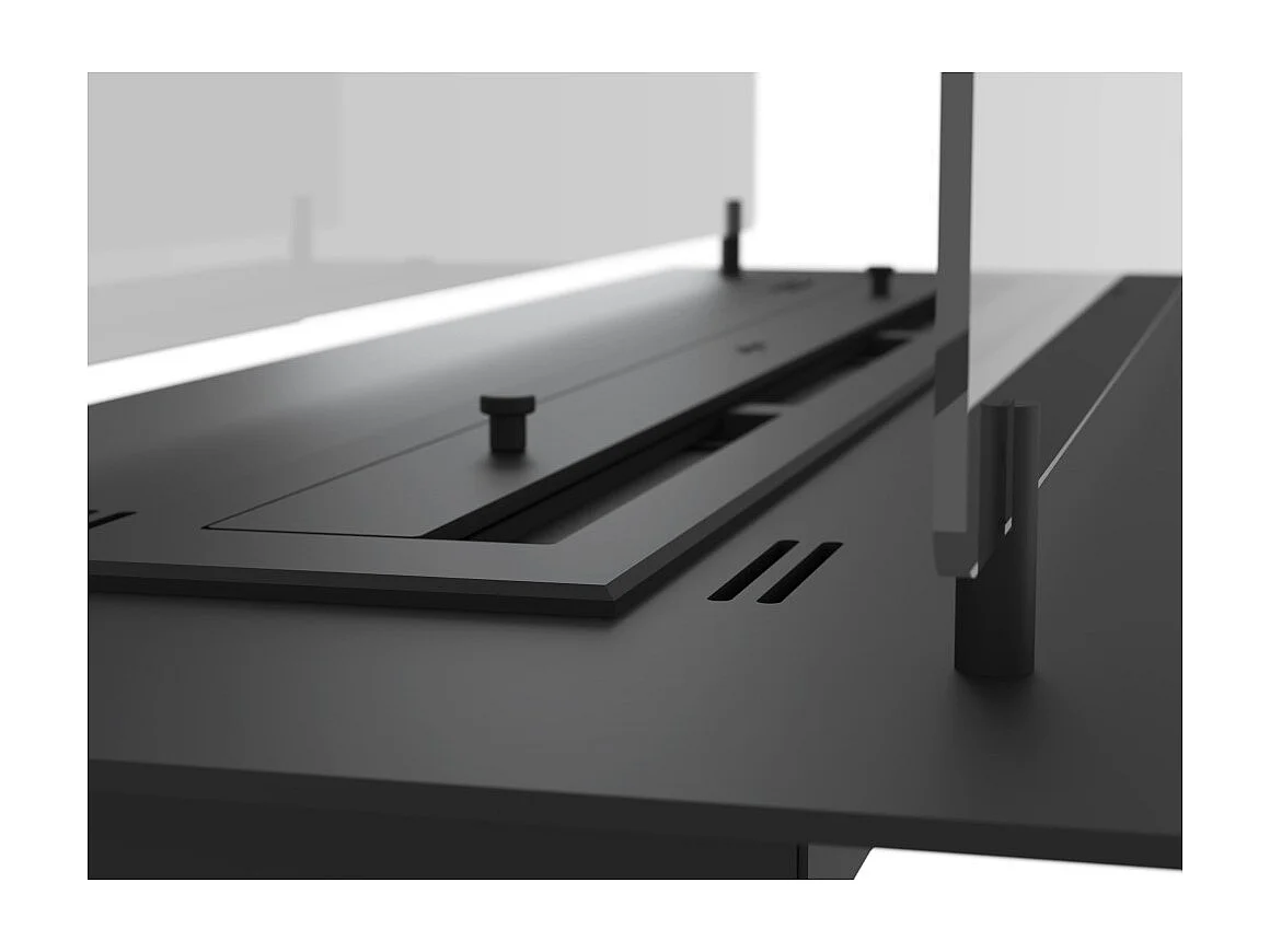 Cheminée bioéthanol noire mince à encastrer ou à poser Insert Black 1000 avec deux panneaux vitrés et réservoir de 2 L - 100 cm