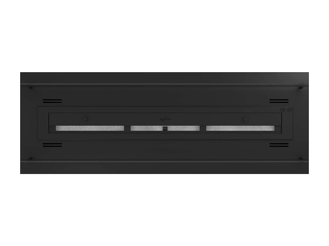 Cheminée bioéthanol noire mince à encastrer ou à poser Insert Black 1000 avec deux panneaux vitrés et réservoir de 2 L - 100 cm