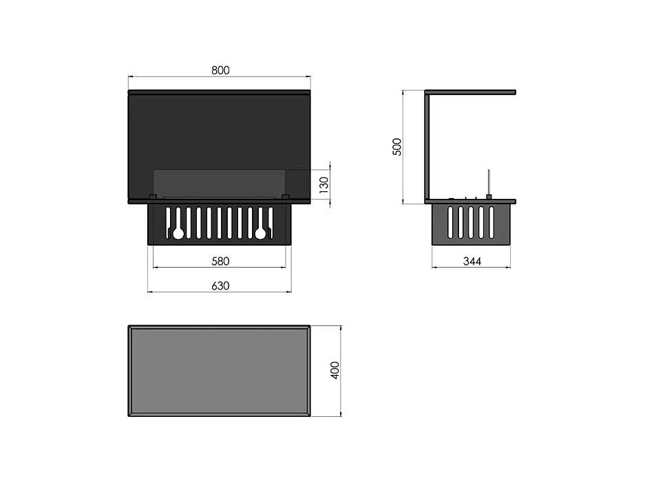 Cheminée à vapeur d'eau encastrable Inside C800 avec flammes multicolores, effet 3D et contrôle par application, réservoir de 1,2 l - 80 cm
