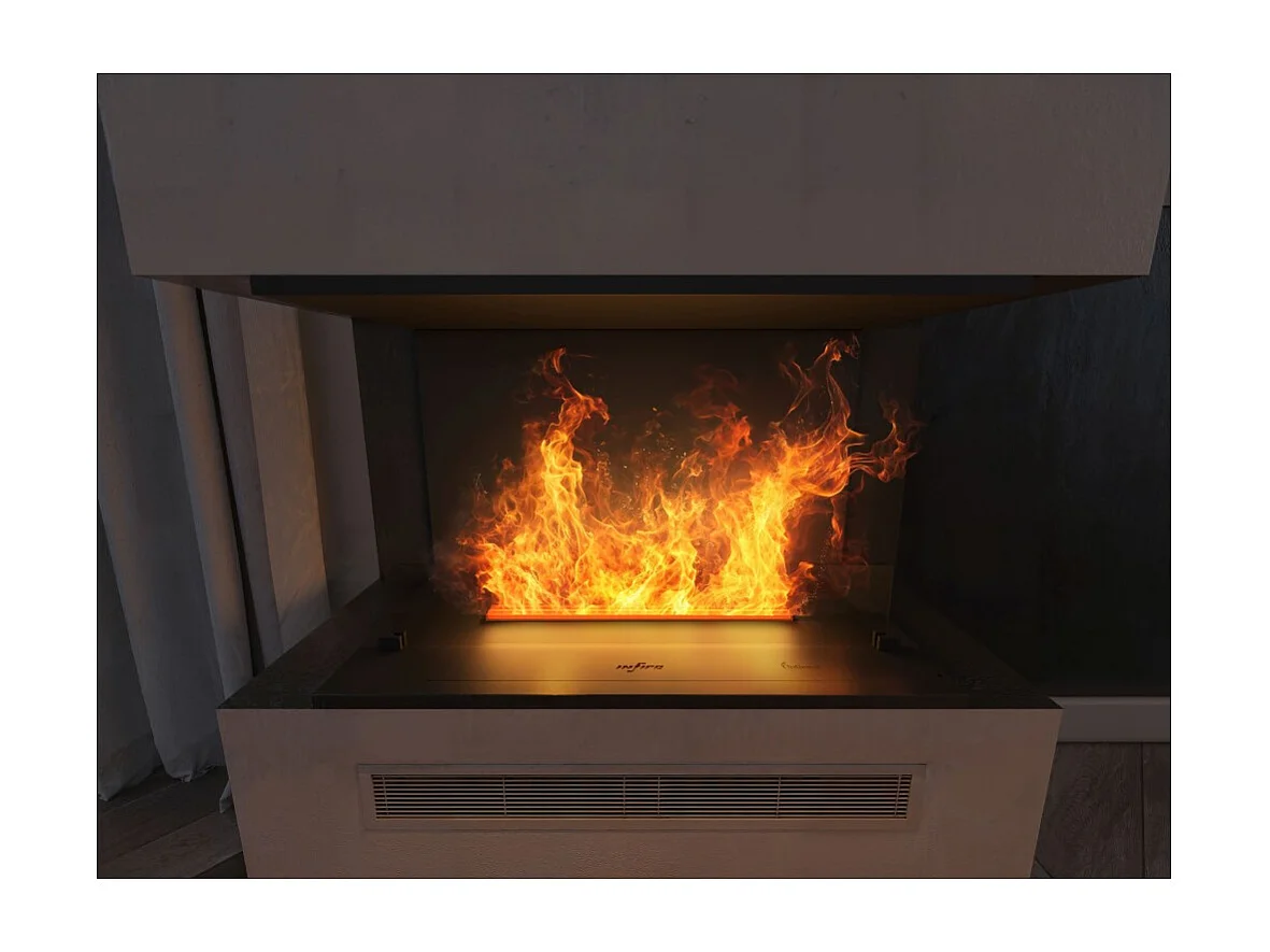 Caminetto a Vapore Acqueo da Incasso Inside C800 con Fiamma Multicolore, Effetto 3D e Controllo App, Serbatoio 1.2l - 80cm