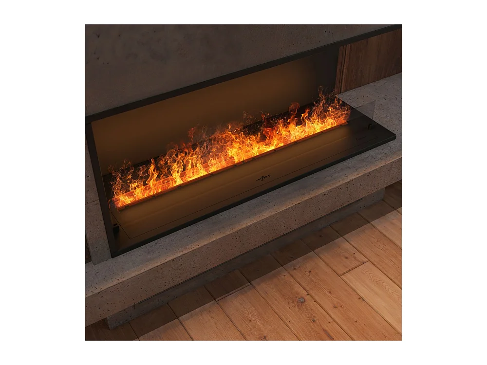 Cheminée à vapeur d'eau encastrable Corner R1200 avec flammes multicolores, effet 3D et contrôle par application, réservoir de 2,4 l - 120 cm