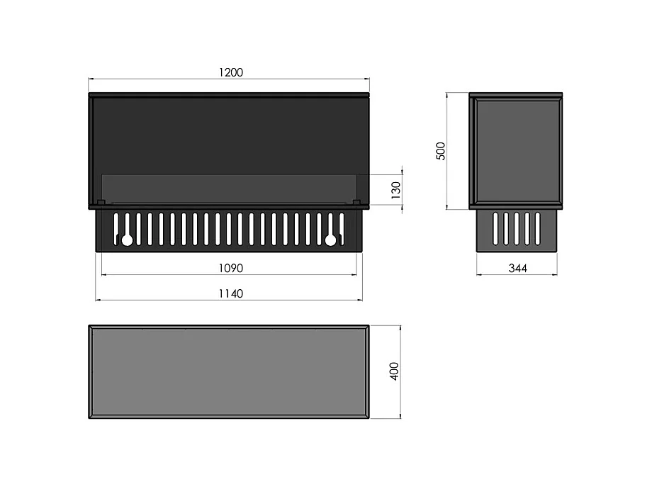 Cheminée à vapeur d'eau encastrable Corner R1200 avec flammes multicolores, effet 3D et contrôle par application, réservoir de 2,4 l - 120 cm