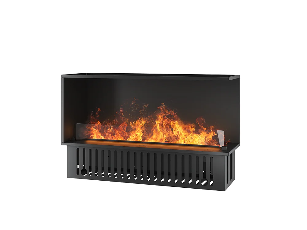 Chimenea de vapor de agua empotrada Corner R1200 con llama multicolor, efecto 3D y control mediante app, depósito de 2,4 l - 120 cm