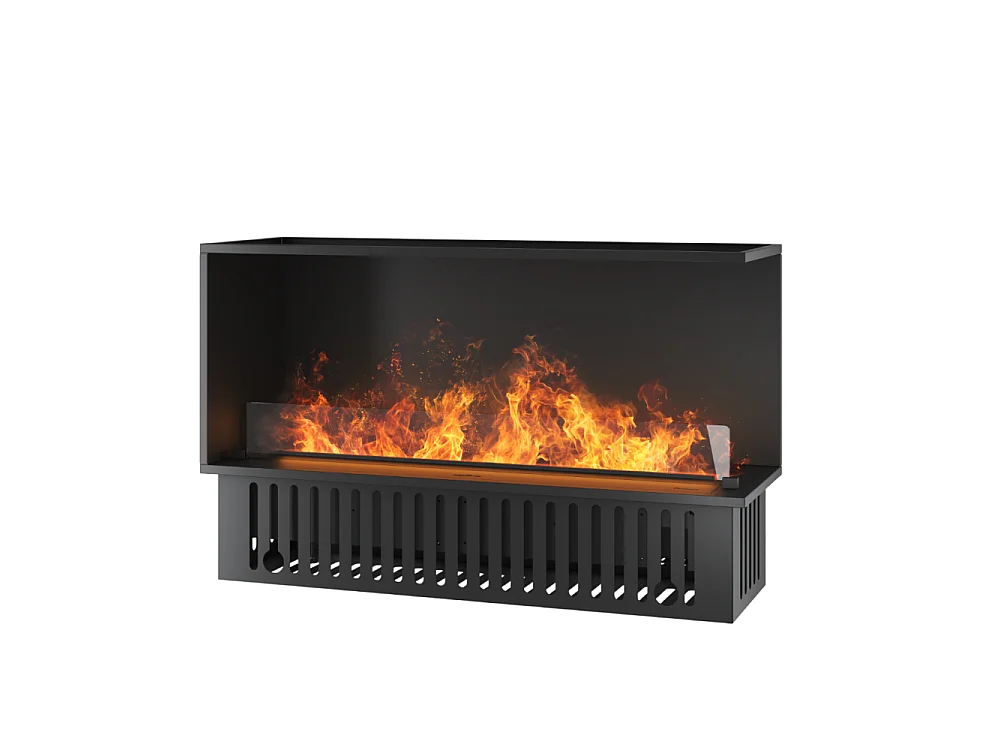 Cheminée à vapeur d'eau encastrable Corner R1200 avec flammes multicolores, effet 3D et contrôle par application, réservoir de 2,4 l - 120 cm