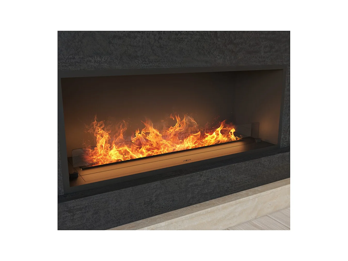 Cheminée à vapeur d'eau encastrable Inside U 1200 avec flammes multicolores, effet 3D et contrôle par application, réservoir de 2,4 l - 120 cm