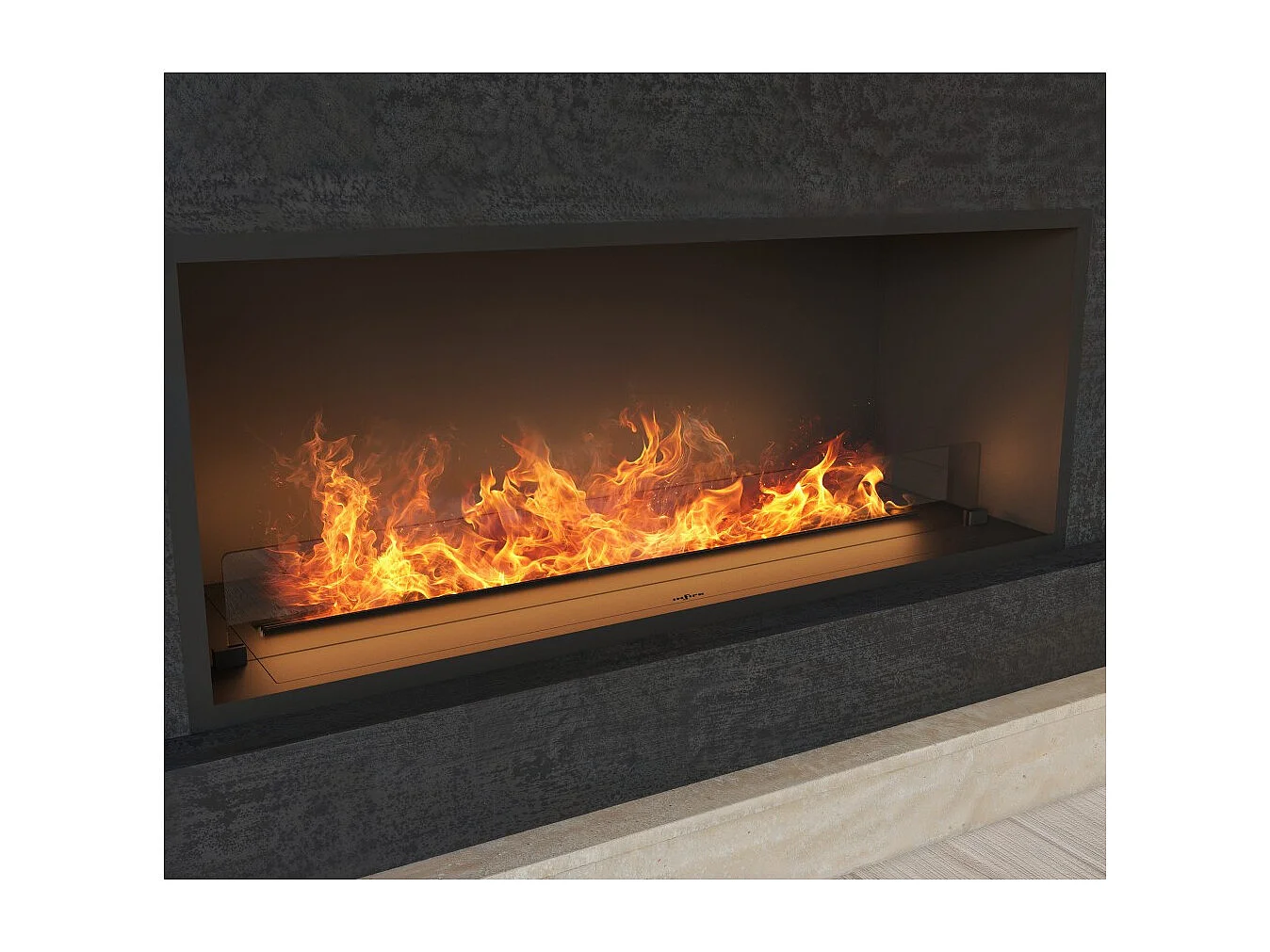 Caminetto a Vapore Acqueo da Incasso Inside U 1200 con Fiamma Multicolore, Effetto 3D e Controllo App, Serbatorio 2.4l - 120cm