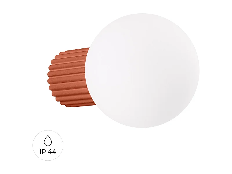 Wandlamp Halo Modern Van  - 1 Lichtbronnen - L.12 X H.12 Cm - Rode Oker