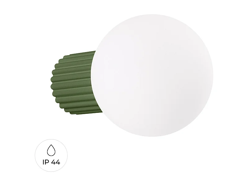 Applique Halo Moderne En Aluminium/Verre - 1 Sources Lumineuses - L.12 X H.12 Cm - Vert Olive