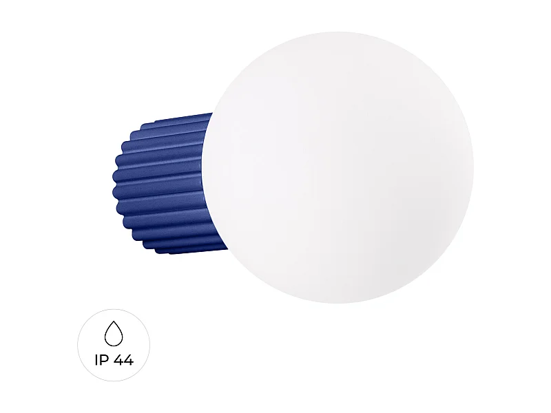 Applique Halo Moderne En Aluminium/Verre - 1 Sources Lumineuses - L.12 X H.12 Cm - Outremer