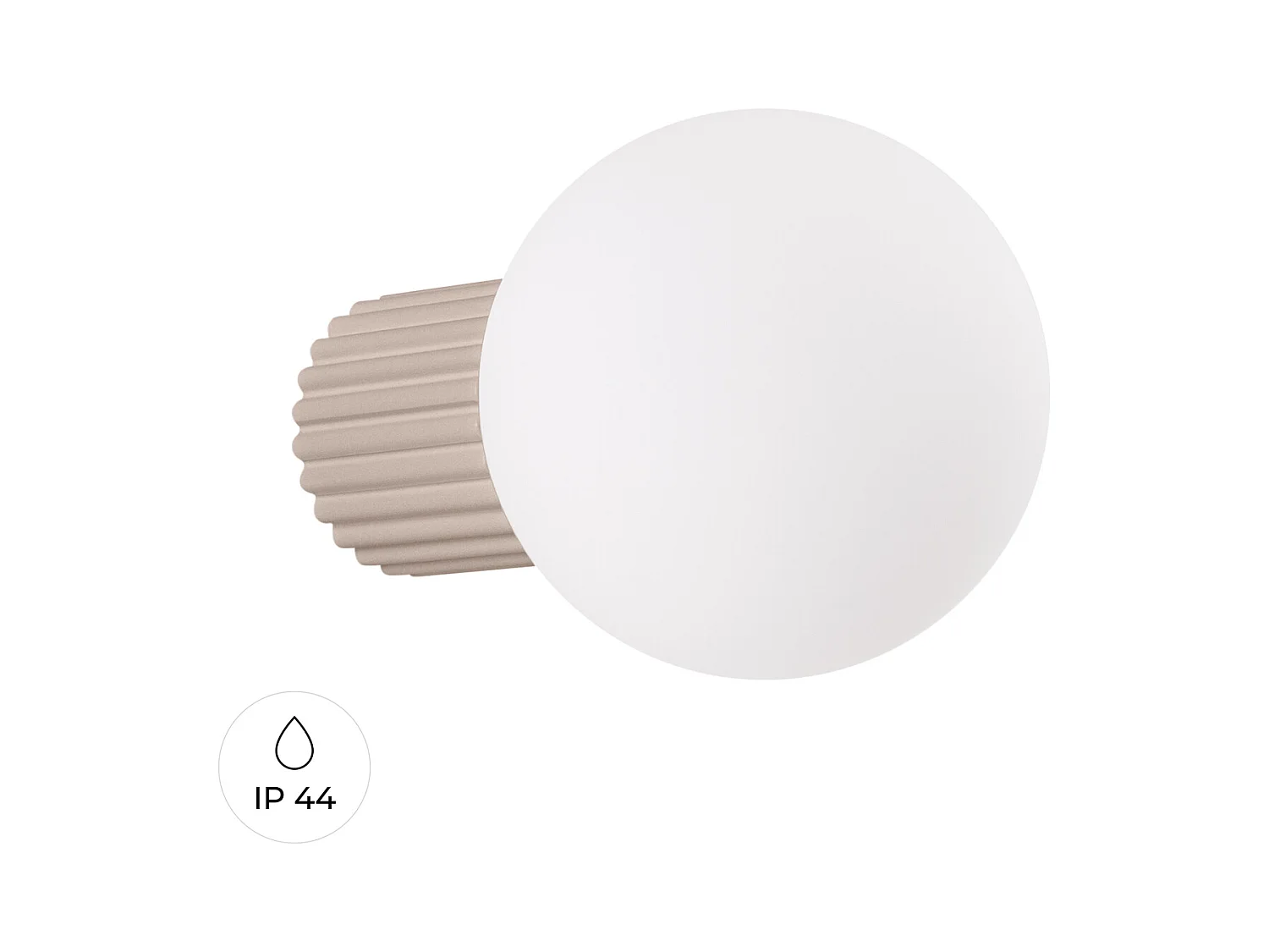 Applique Halo Moderne En Aluminium/Verre - 1 Sources Lumineuses - L.12 X H.12 Cm - Taupe