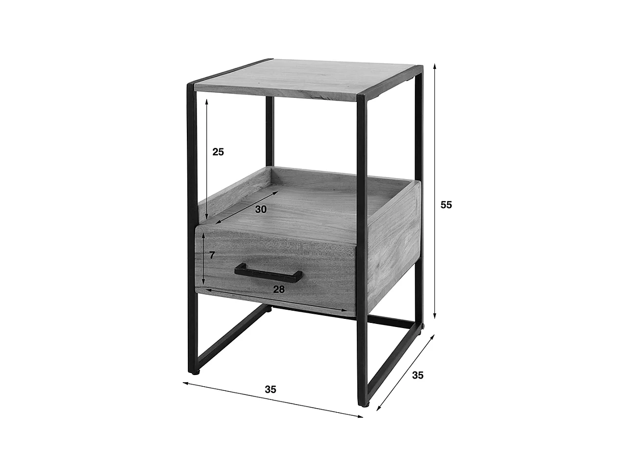 Table de nuit - Bois Bois - 35 x 35 cm - SHER