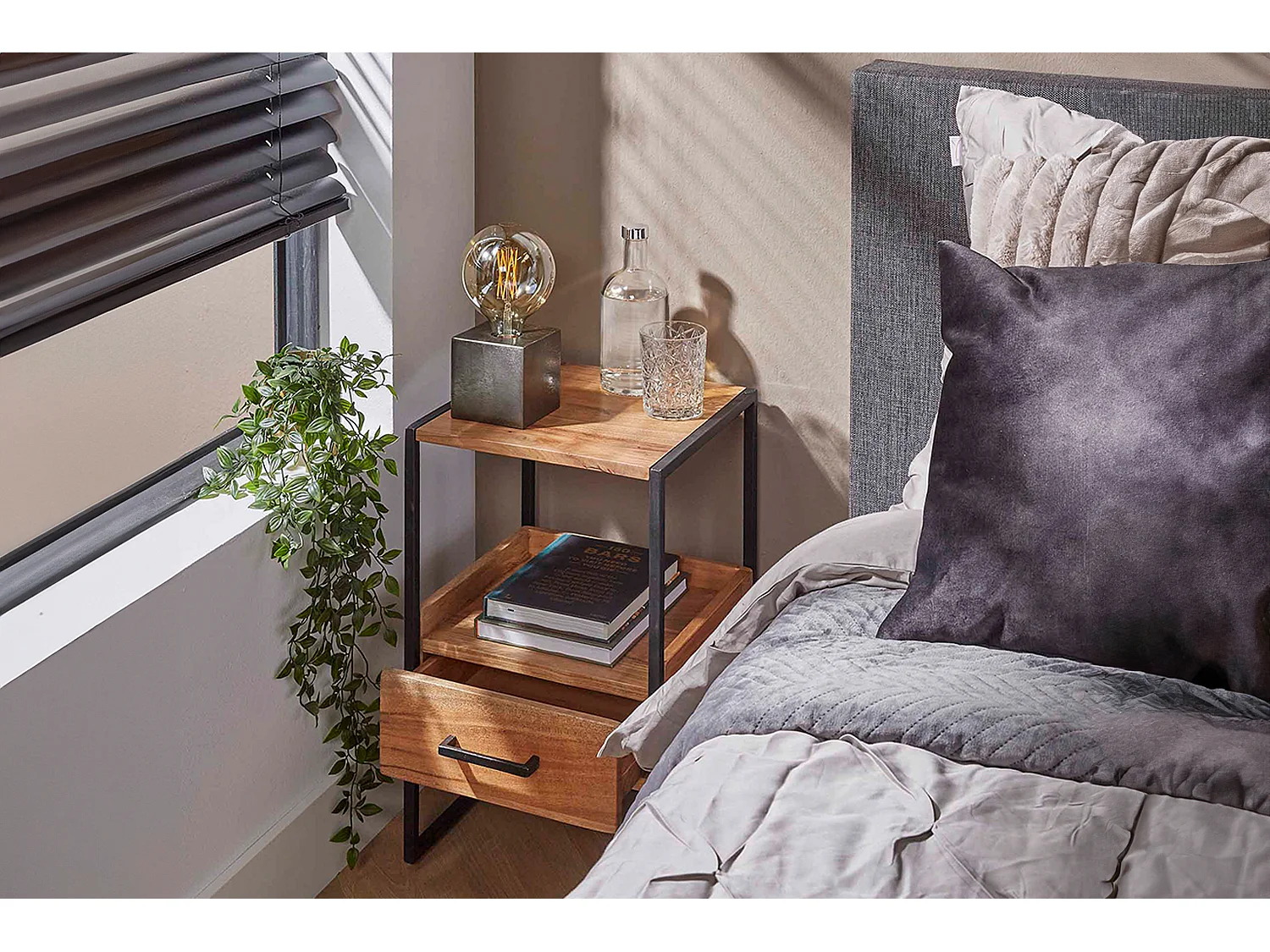 Table de nuit - Bois Bois - 35 x 35 cm - SHER