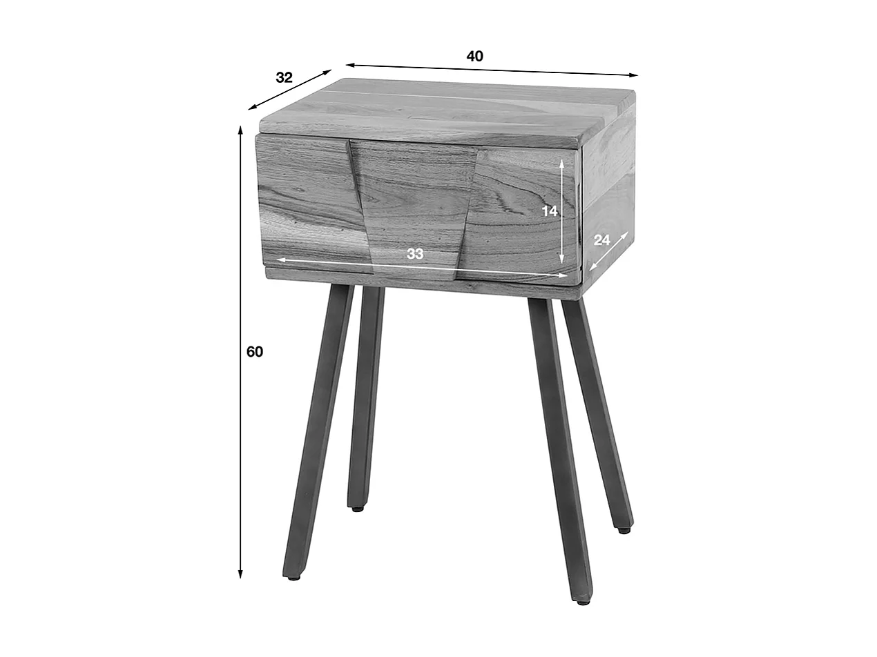 Table de nuit - Bois Bois - 30 x 40 cm - ANYL