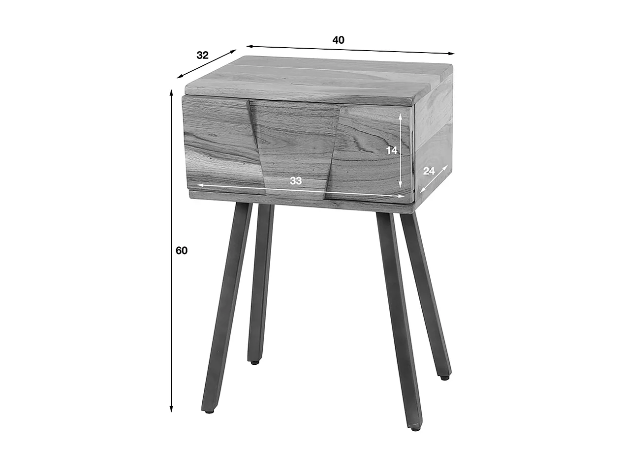 Mesilla de noche - Madera Madera - 30 x 40 cm - ANYL