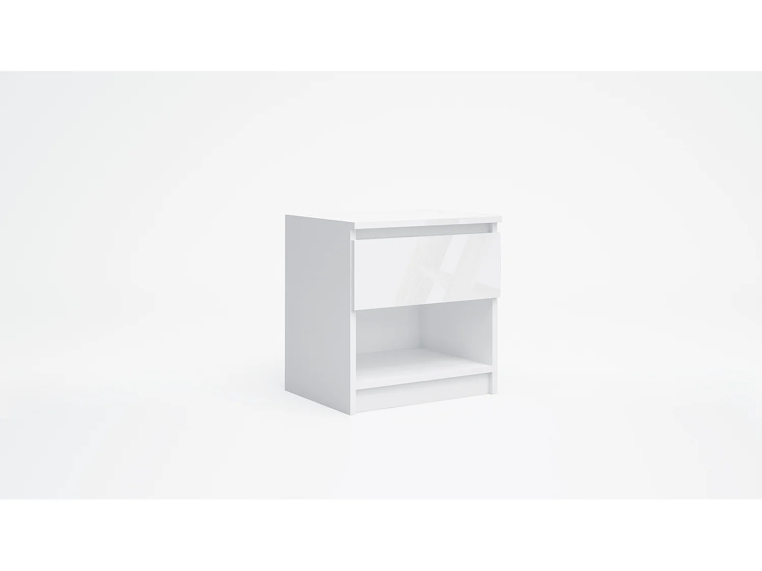 Comodino moderno con cassetto 45x47 cm in bianco lucido CGA7