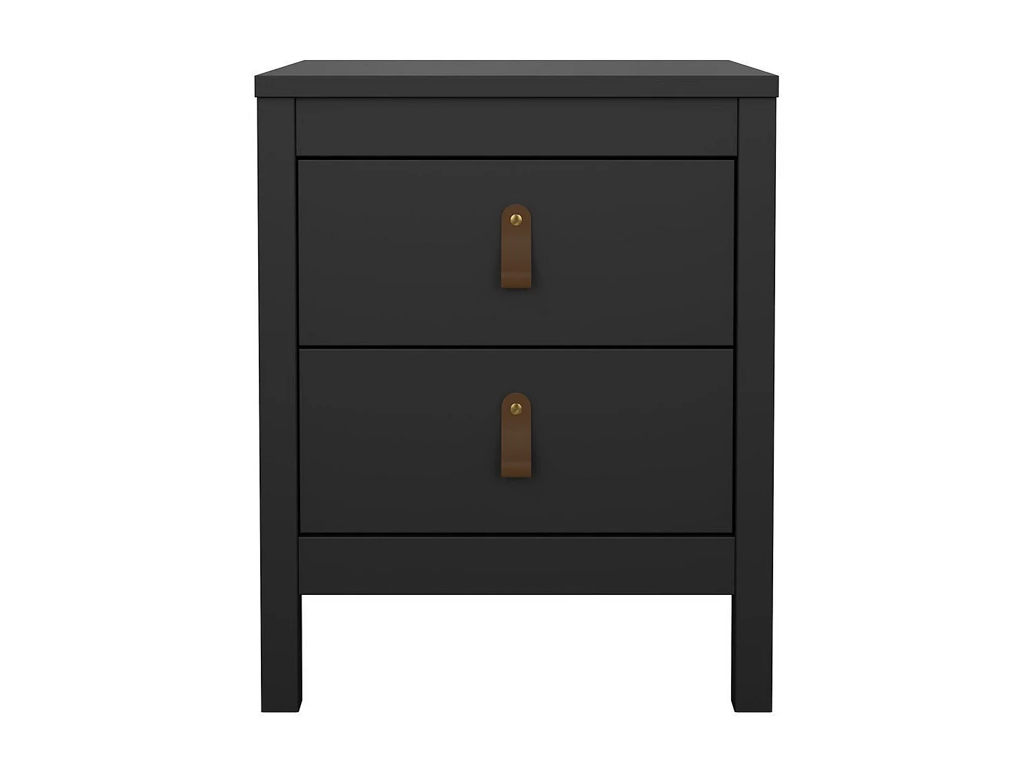 Nachtkastje met 2 lades matzwart B43,8 cm – BARCELONE