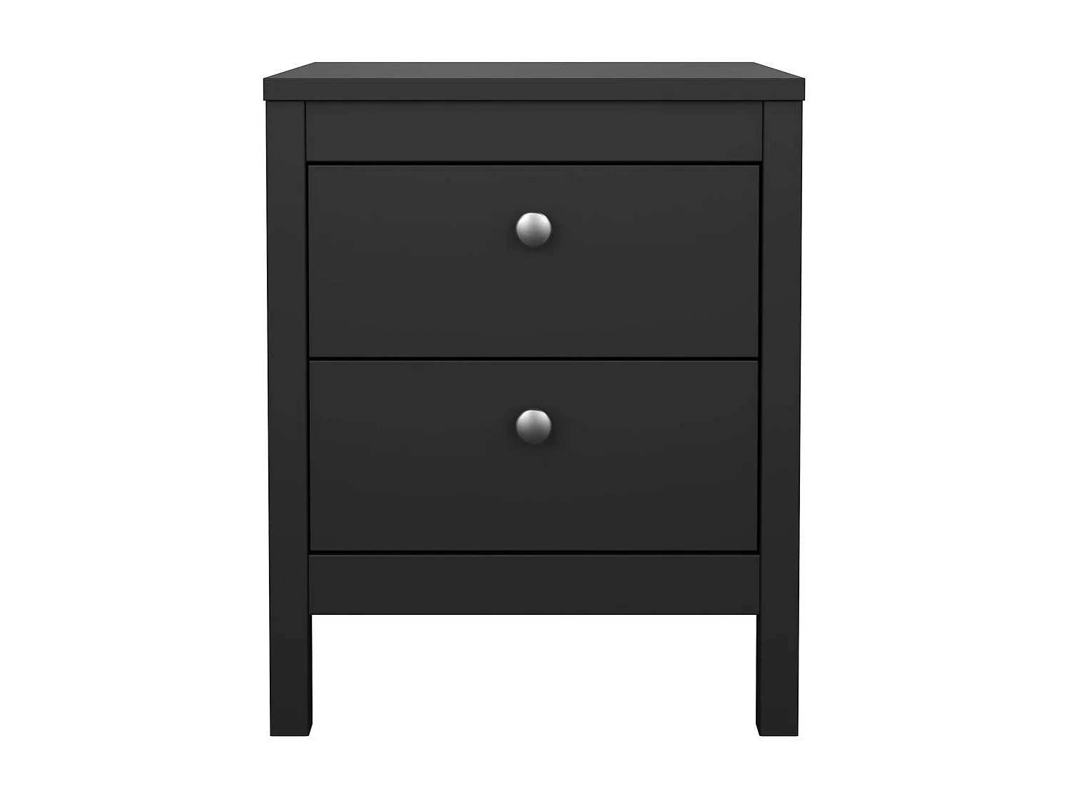 Nachtkastje met 2 lades matzwart B43,8 cm – BARCELONE