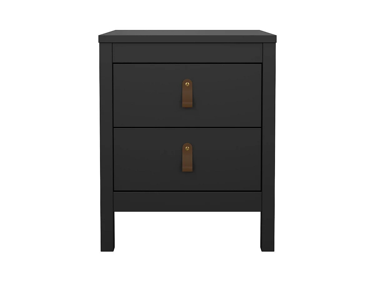 Comodino 2 cassetti nero opaco L43,8 cm - BARCELONE