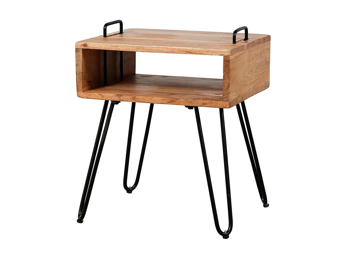 Mesilla de noche - Madera Madera - 34 x 40 cm - QARO