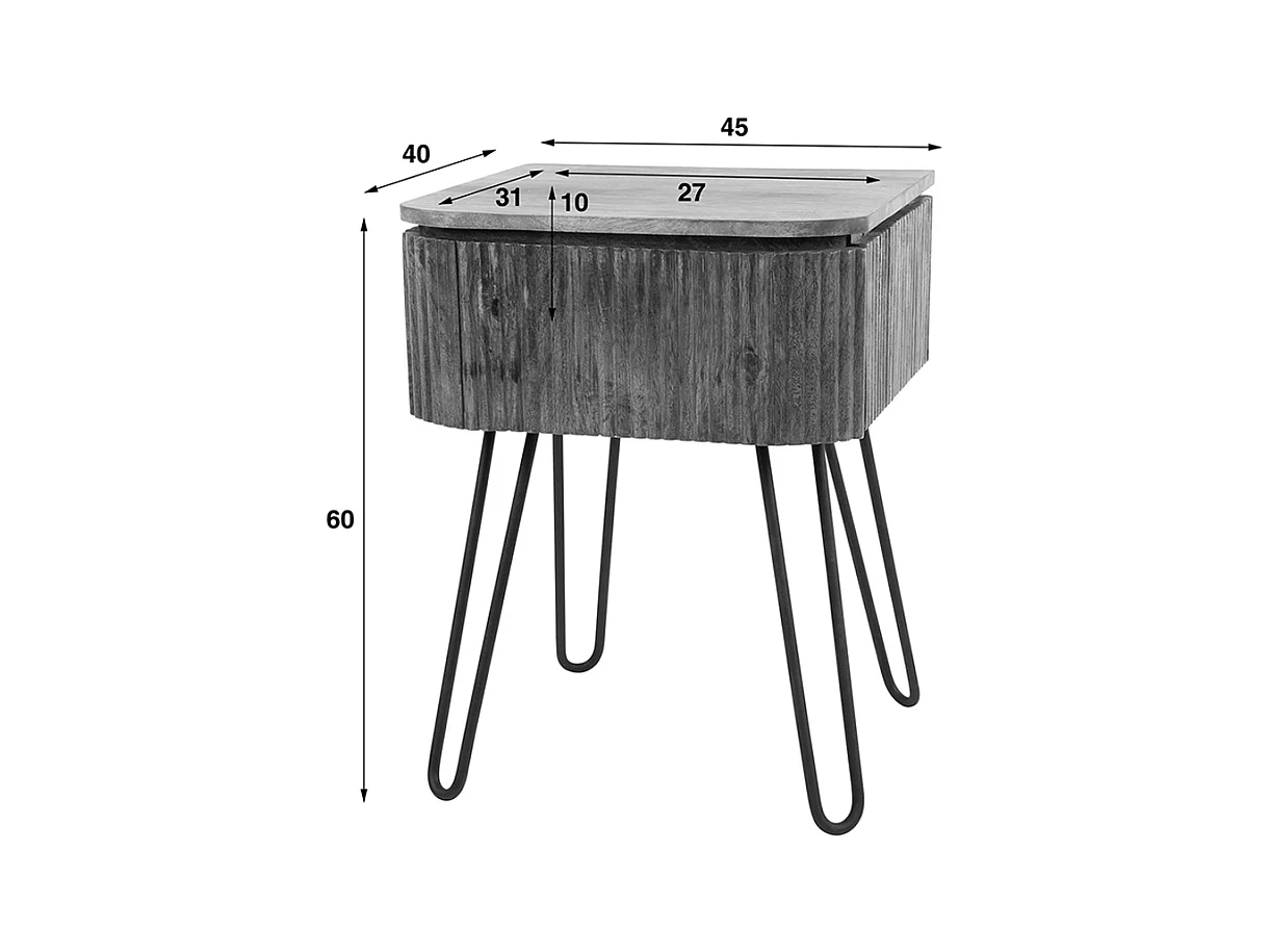 Table de nuit - Bois Bois - 40 x 45 cm - HEVE
