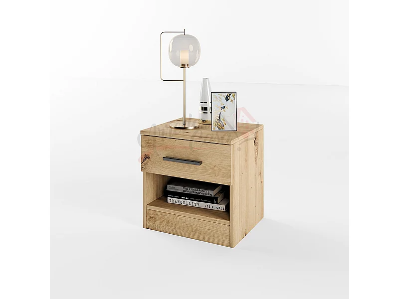 Comodino con cassetto versatile design moderno CI3007 rovere