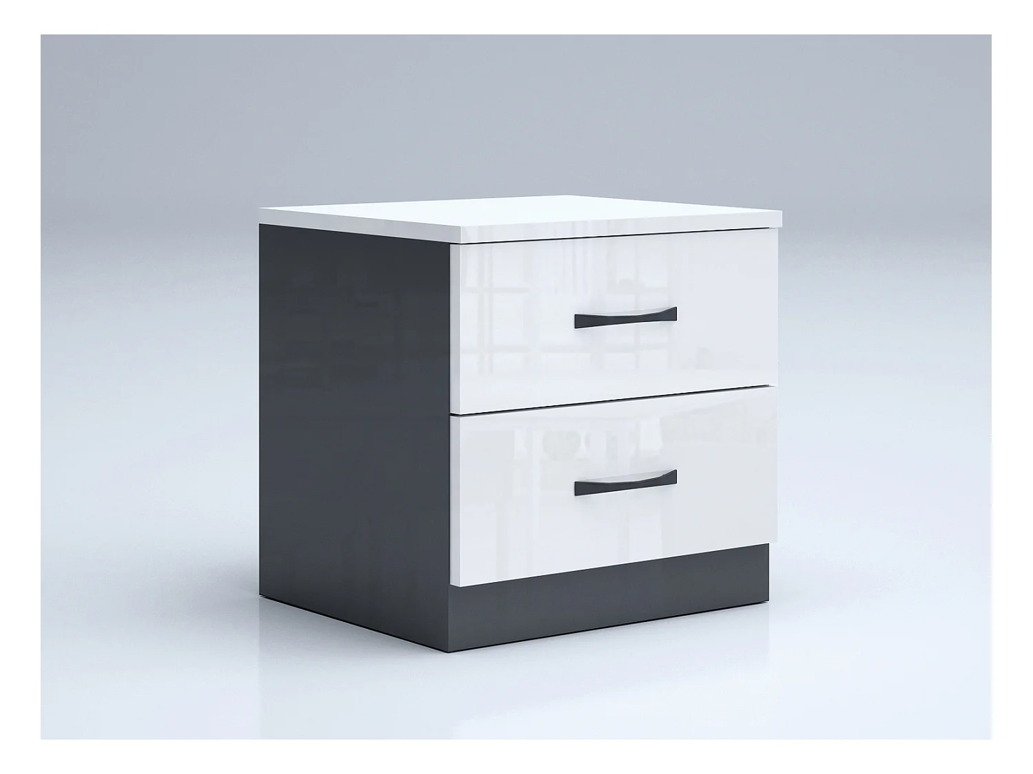 Comodino camera da letto bianco e grigio lucido CGA2