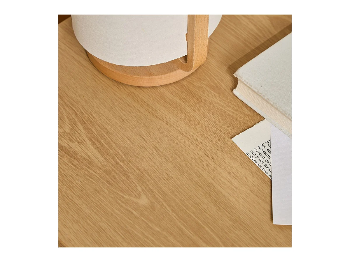 Table de chevet avec 2 tiroirs aux façades effet vague H52 cm - BOLOGNE