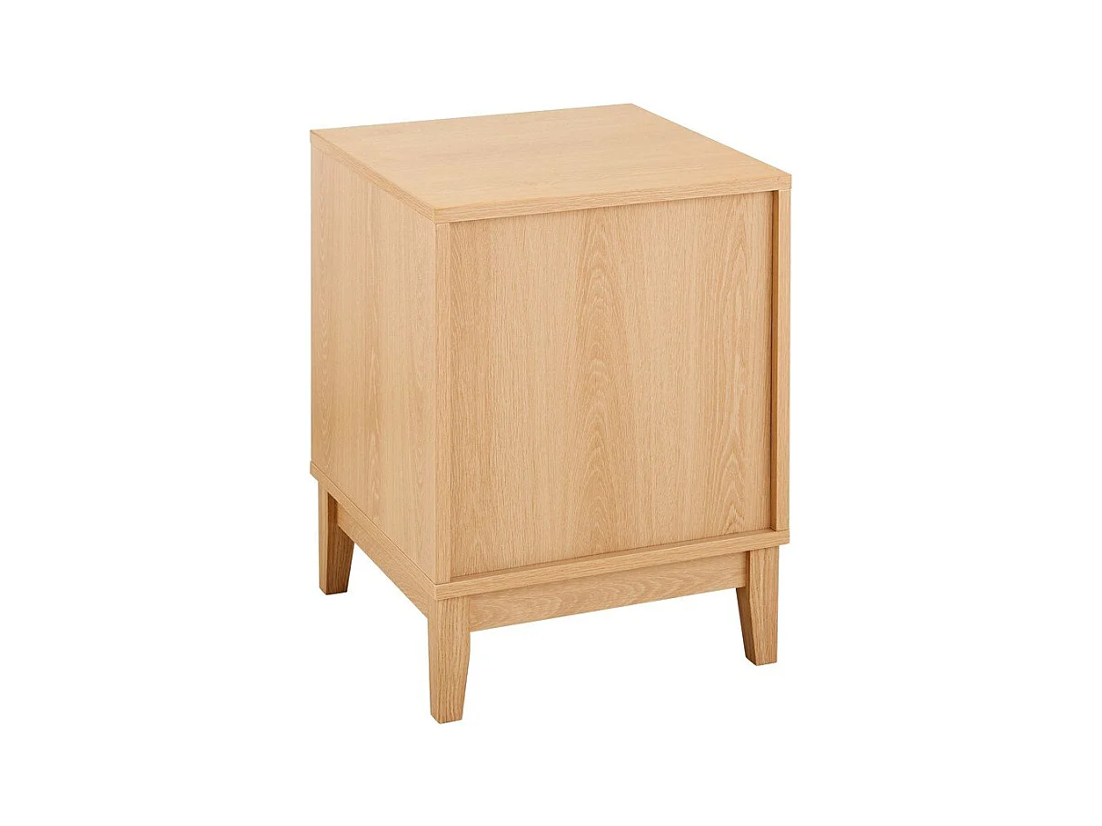 Table de chevet avec 2 tiroirs aux façades effet vague H52 cm - BOLOGNE