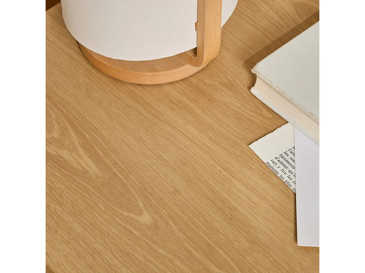 Table de chevet avec 2 tiroirs aux façades effet vague H52 cm - BOLOGNE