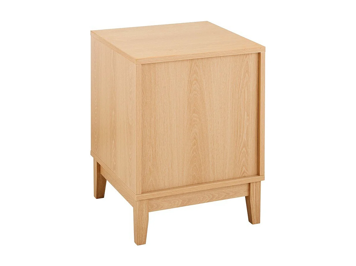 Table de chevet avec 2 tiroirs aux façades effet vague H52 cm - BOLOGNE