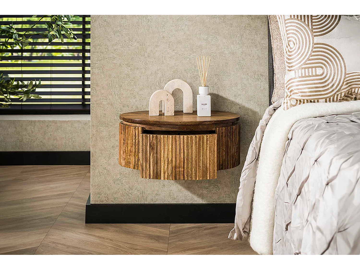 Mesilla de noche - Madera Madera - 35 x 50 cm - HEVE