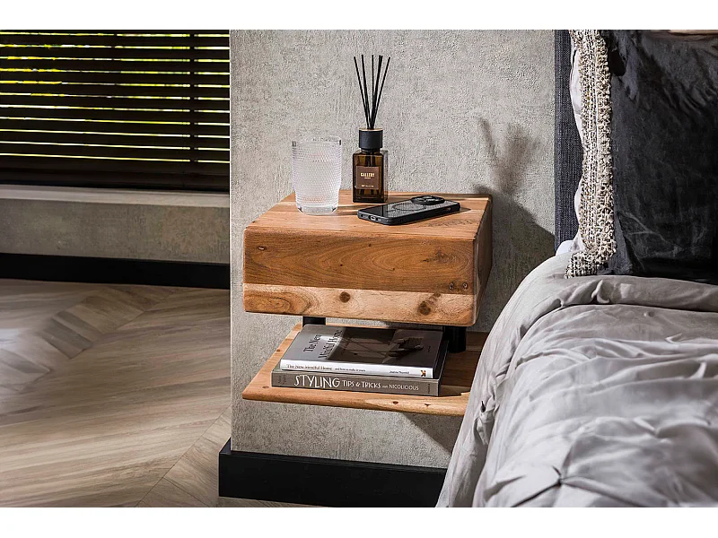 Mesilla de noche - Madera Madera - 32 x 35 cm - SILVEA