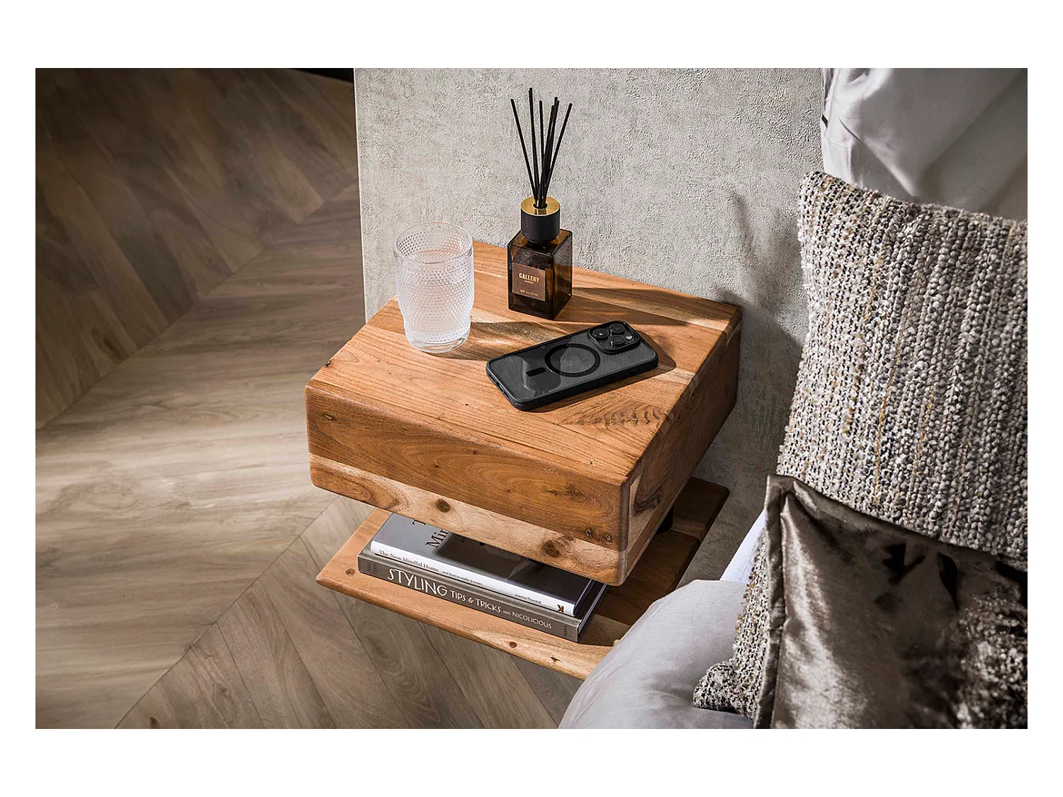 Table de nuit - Bois Bois - 32 x 35 cm - SILVEA