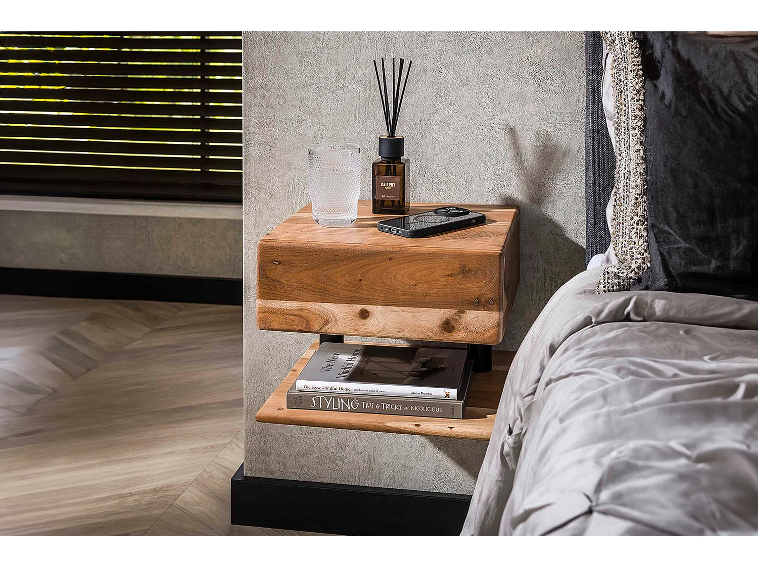 Comodino - Legno Legno - 32 x 35 cm - SILVEA